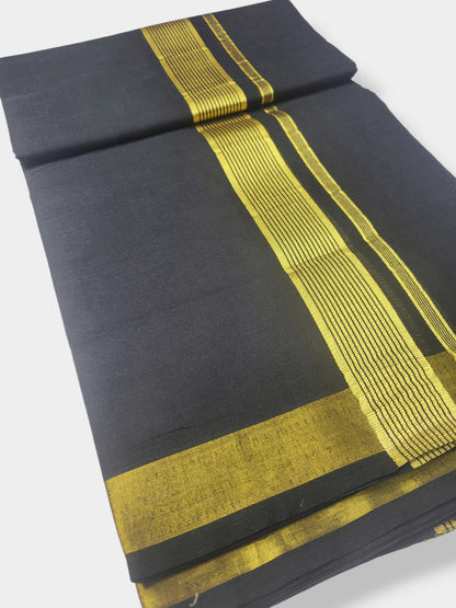 Original Balaramapuram Handloom Kasavu Mundu for Men