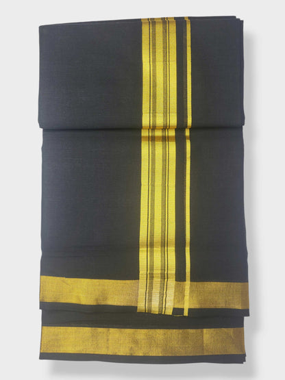 Original Balaramapuram Handloom Kasavu Mundu for Men