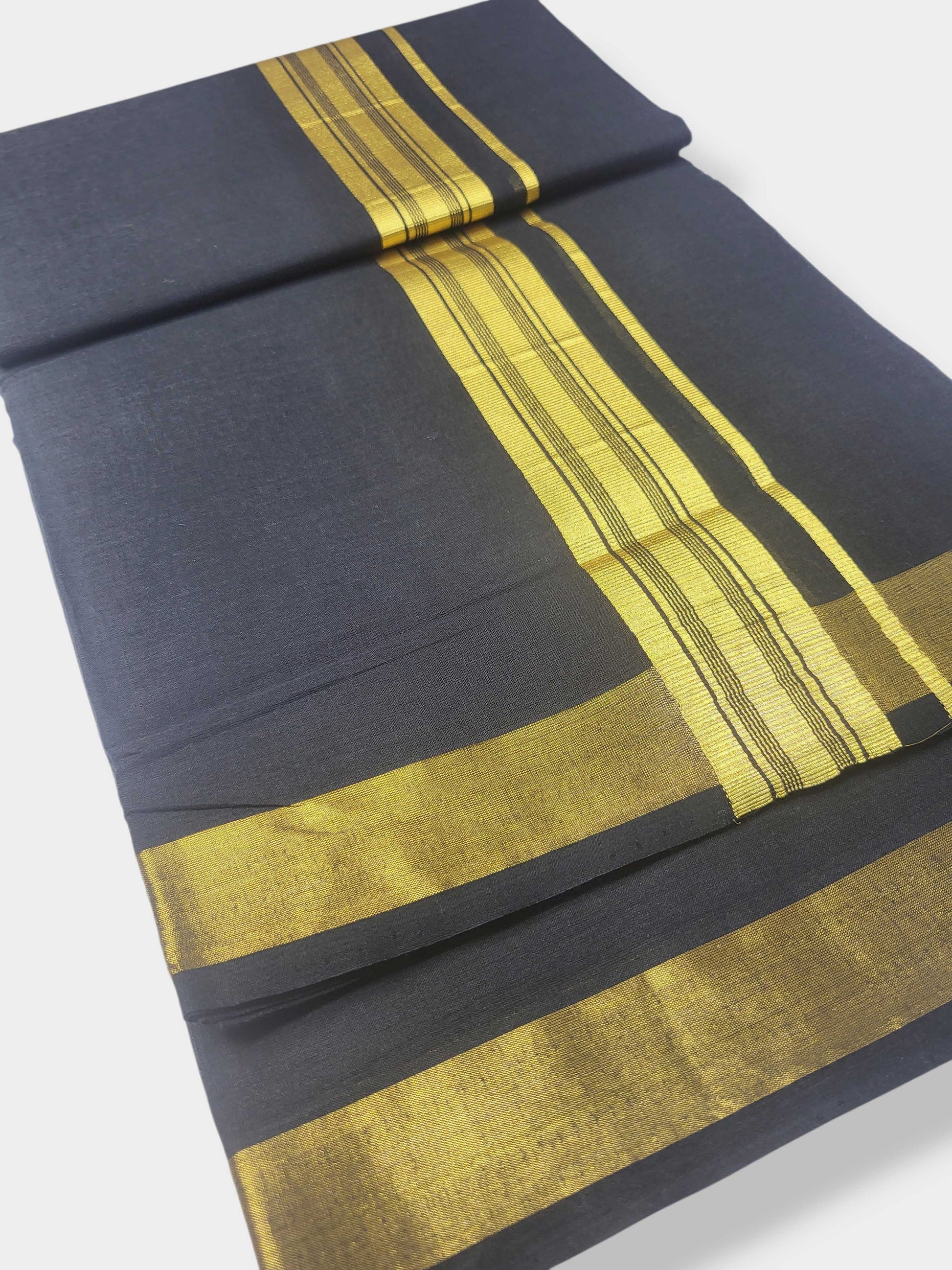 Original Balaramapuram Handloom Kasavu Mundu for Men