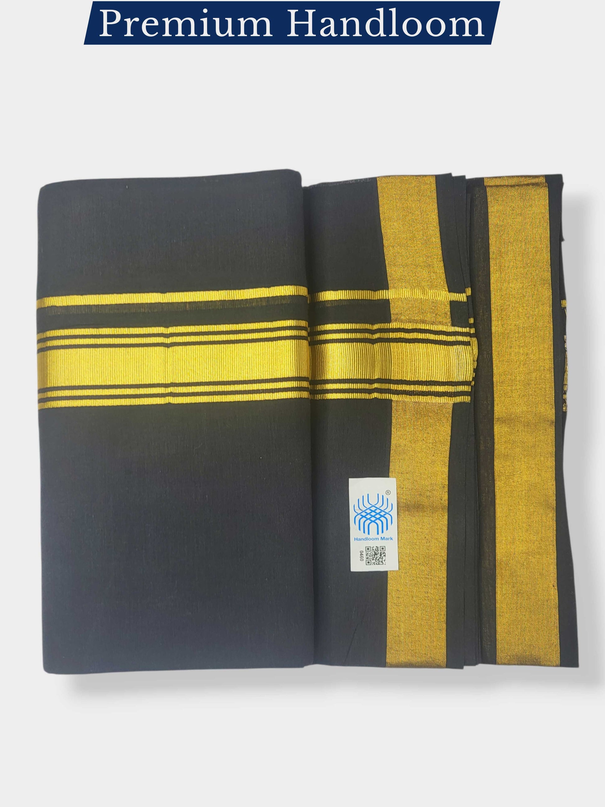 Original Balaramapuram Handloom Kasavu Mundu for Men