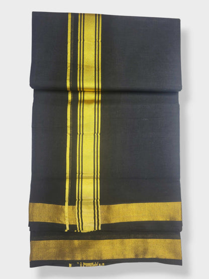 Original Balaramapuram Handloom Kasavu Mundu for Men