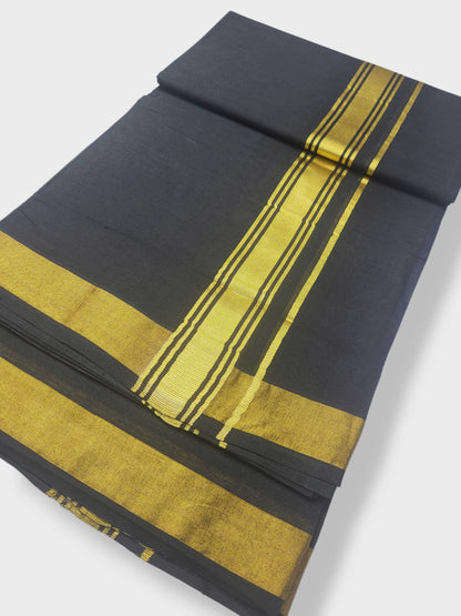 Original Balaramapuram Handloom Kasavu Mundu for Men