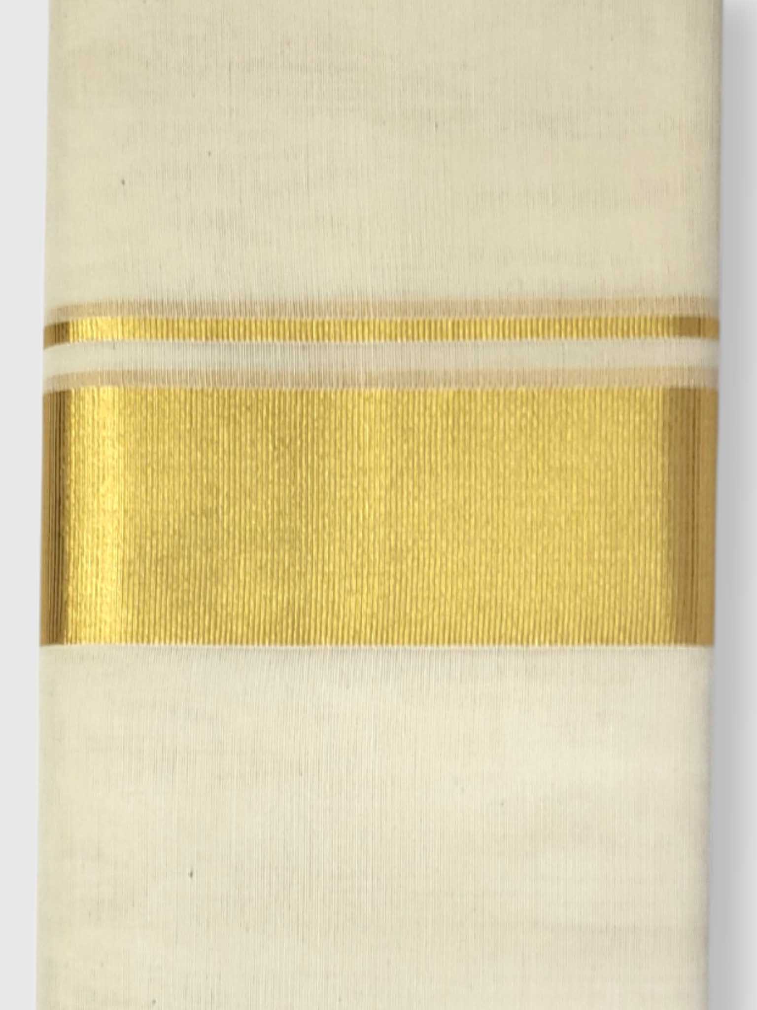 Original Balaramapuram Handloom Kasavu Mundu for Men