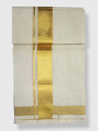 Original Balaramapuram Handloom Kasavu Mundu for Men
