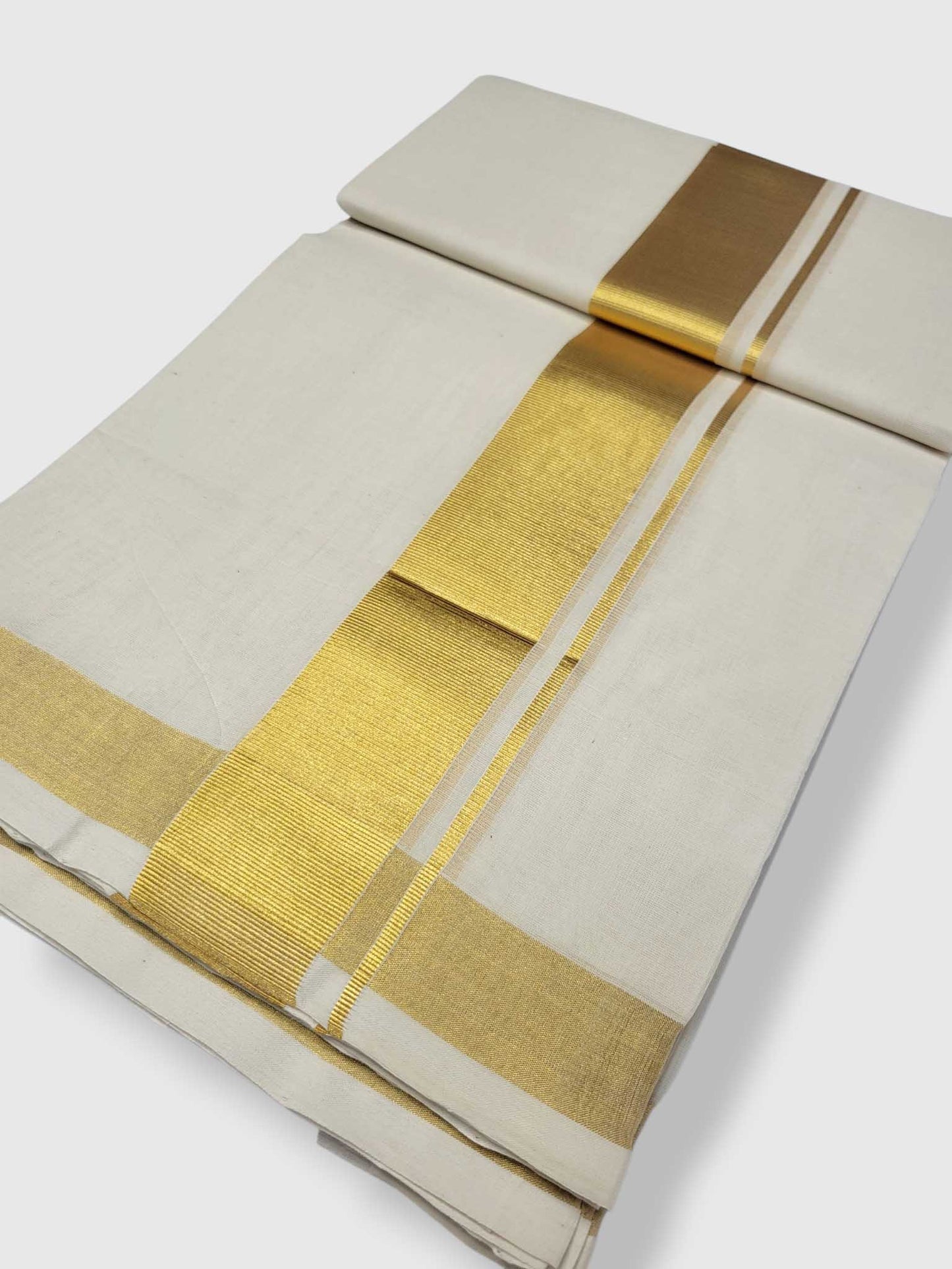 Original Balaramapuram Handloom Kasavu Mundu for Men