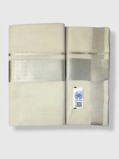 Original Balaramapuram Handloom Kasavu Mundu for Men