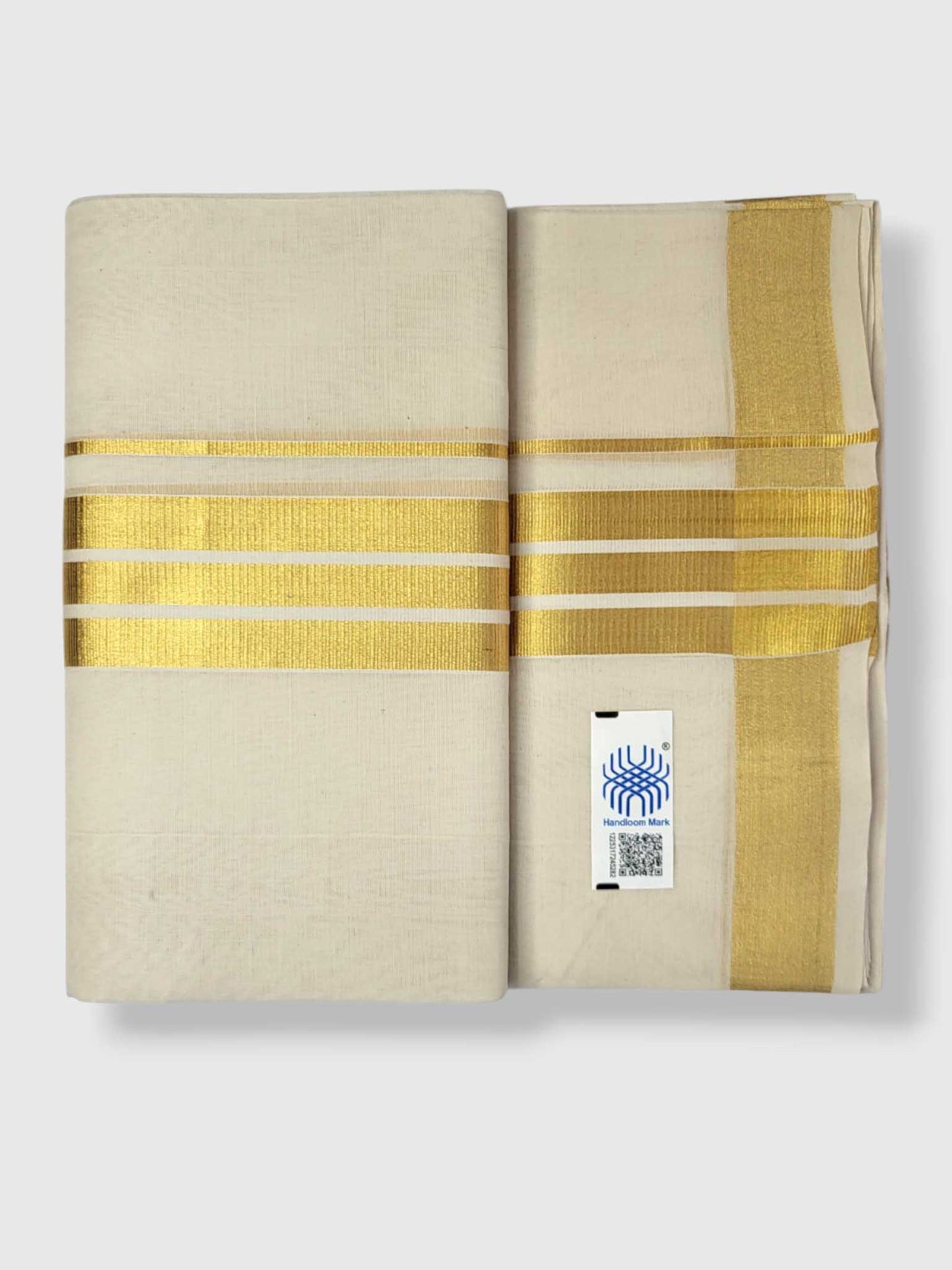 Original Balaramapuram Handloom Kasavu Mundu for Men