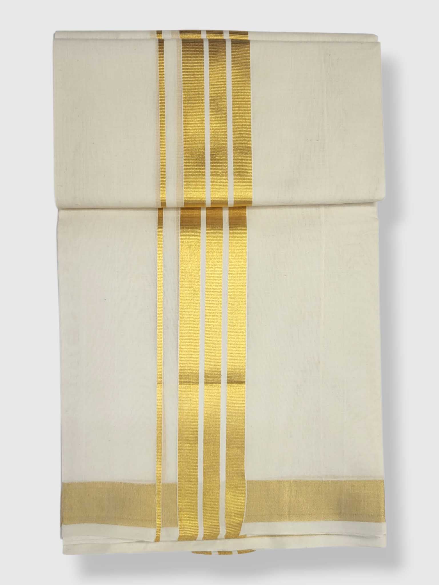 Original Balaramapuram Handloom Kasavu Mundu for Men