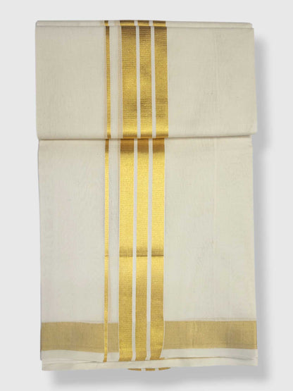 Original Balaramapuram Handloom Kasavu Mundu for Men