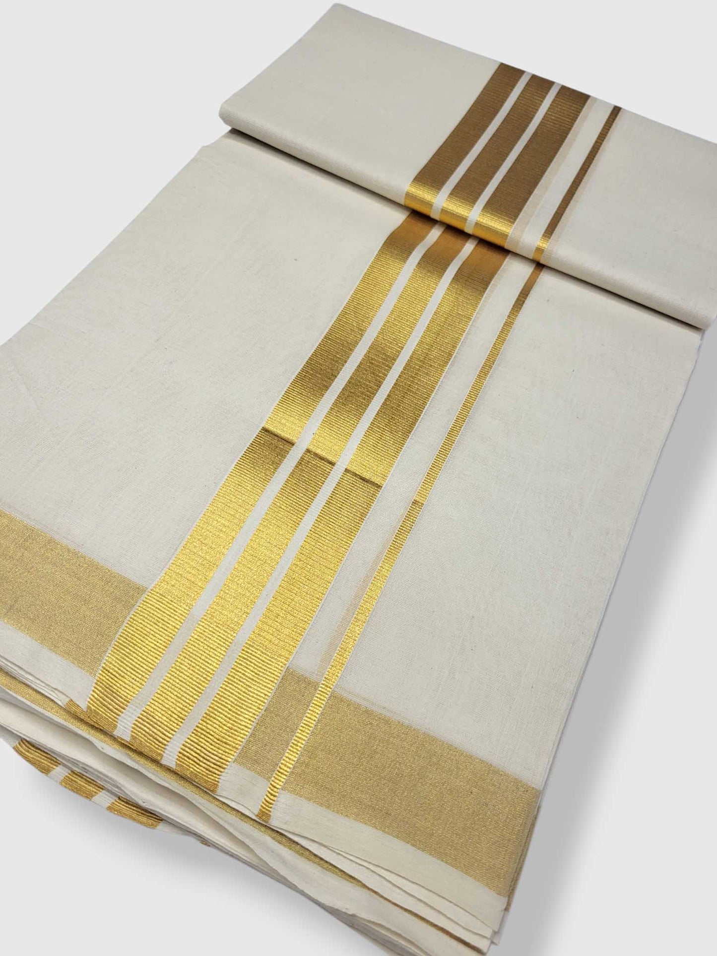 Original Balaramapuram Handloom Kasavu Mundu for Men