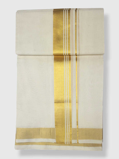 Original Balaramapuram Handloom Kasavu Mundu for Men