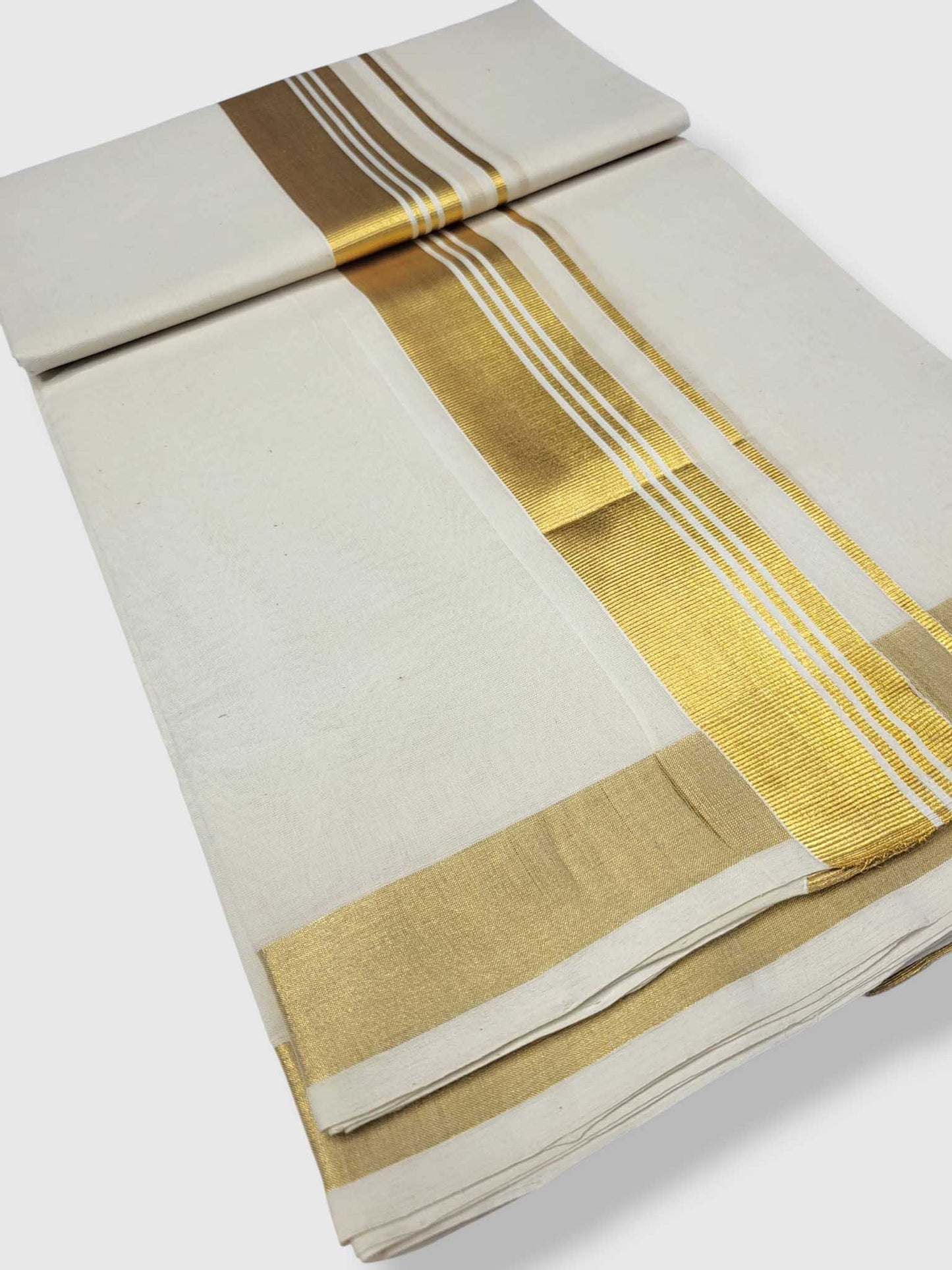 Original Balaramapuram Handloom Kasavu Mundu for Men