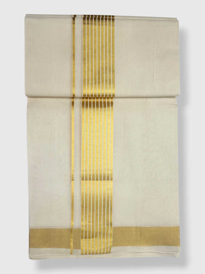 Original Balaramapuram Handloom Kasavu Mundu for Men