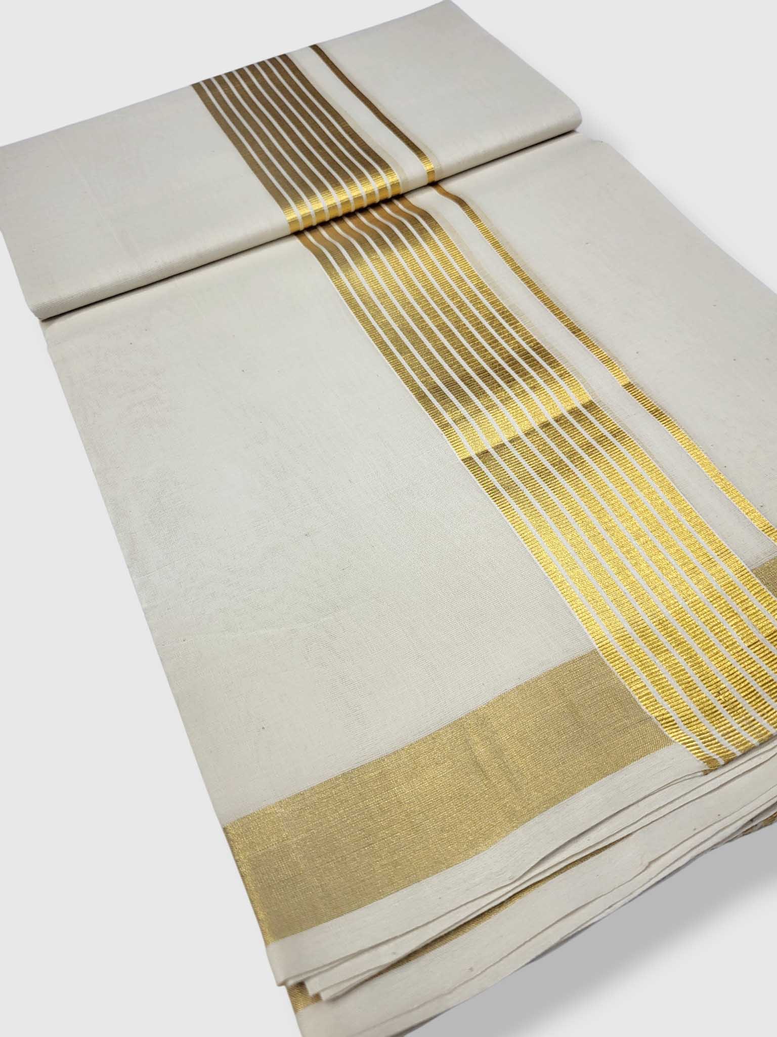 Original Balaramapuram Handloom Kasavu Mundu for Men
