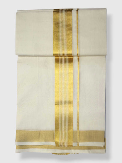 Original Balaramapuram Handloom Kasavu Mundu for Men