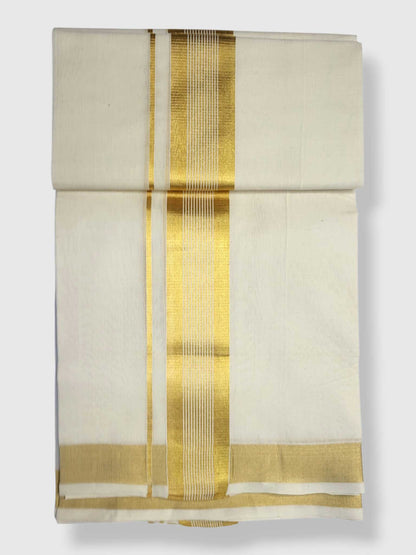 Original Balaramapuram Handloom Kasavu Mundu for Men