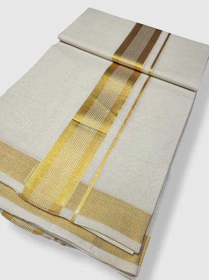 Original Balaramapuram Handloom Kasavu Mundu for Men