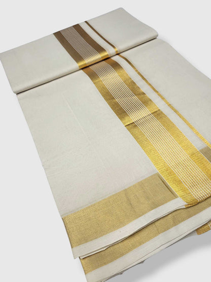 Original Balaramapuram Handloom Kasavu Mundu for Men
