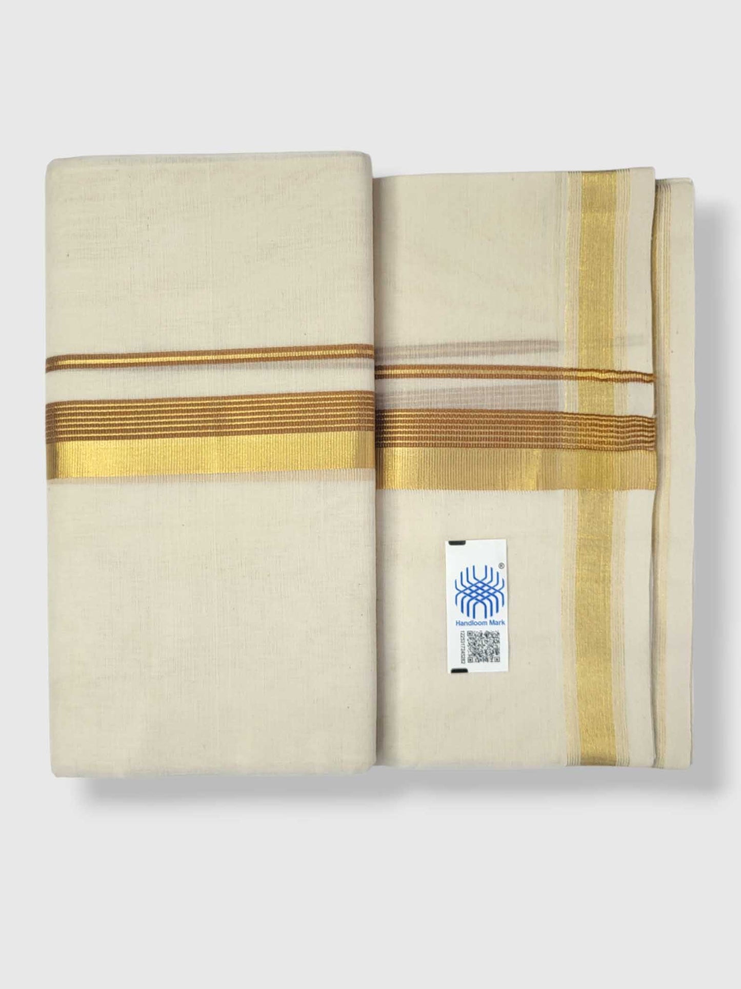 Original Balaramapuram Handloom Kasavu Mundu for Men