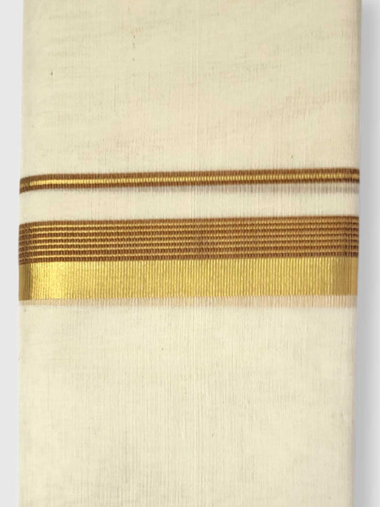 Original Balaramapuram Handloom Kasavu Mundu for Men