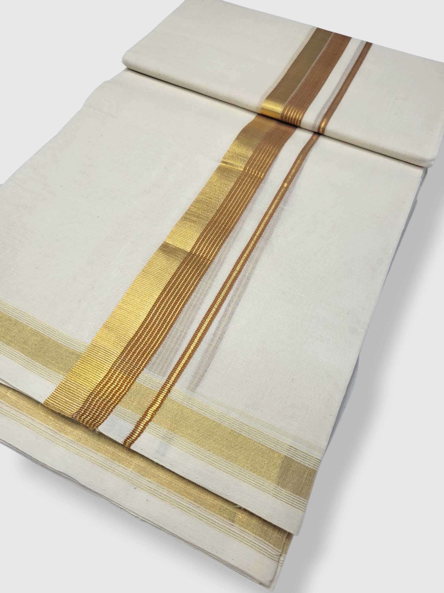 Original Balaramapuram Handloom Kasavu Mundu for Men