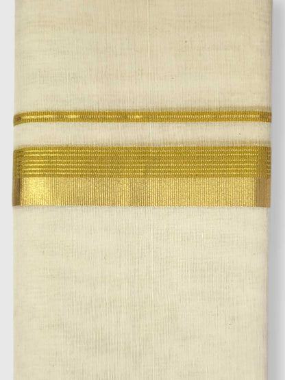 Original Balaramapuram Handloom Kasavu Mundu for Men