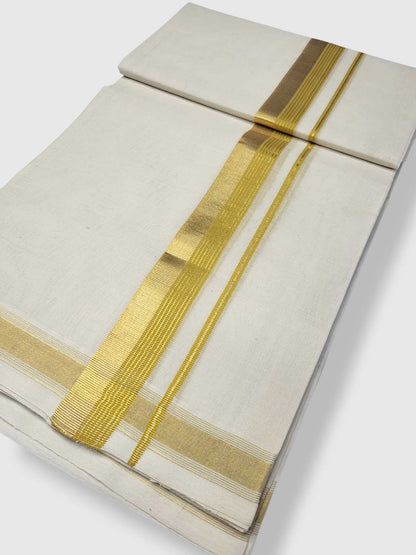 Original Balaramapuram Handloom Kasavu Mundu for Men