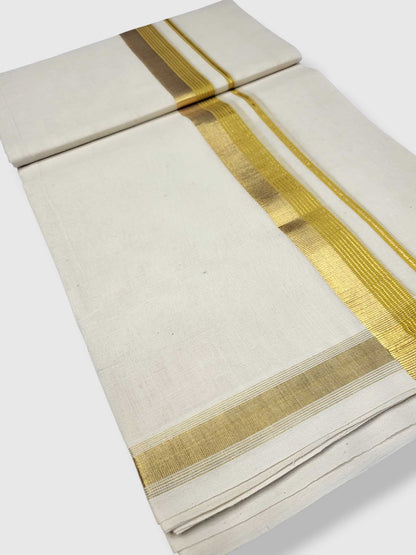 Original Balaramapuram Handloom Kasavu Mundu for Men