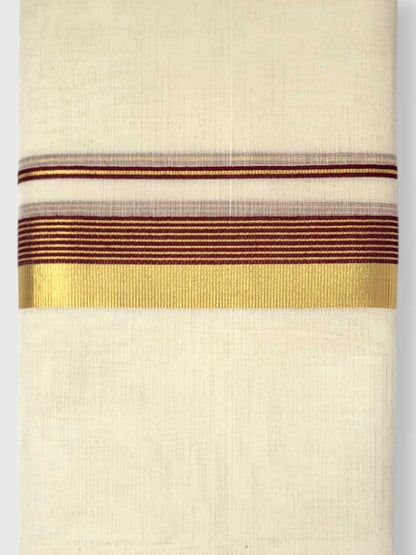 Original Balaramapuram Handloom Kasavu Mundu for Men