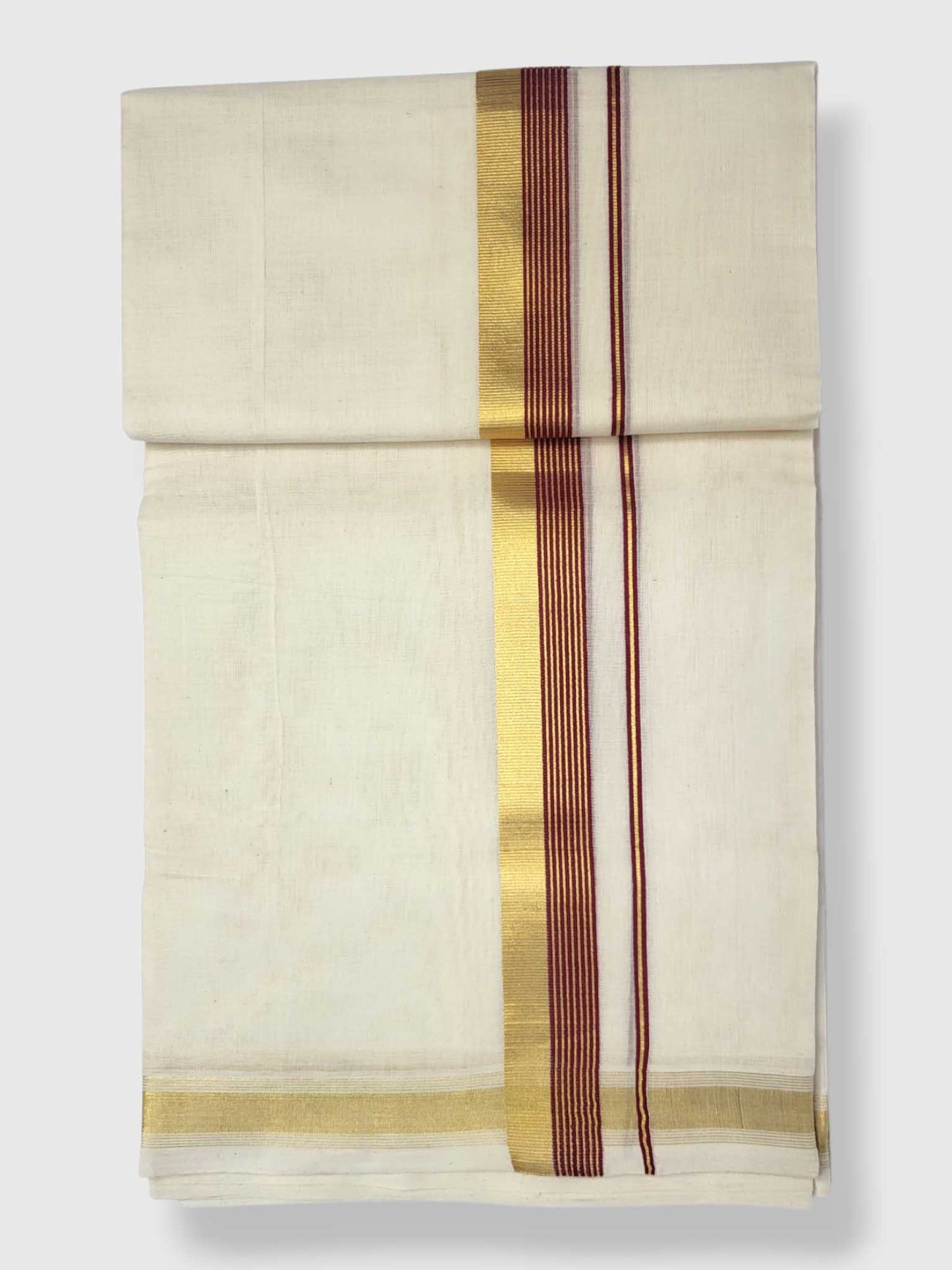 Original Balaramapuram Handloom Kasavu Mundu for Men