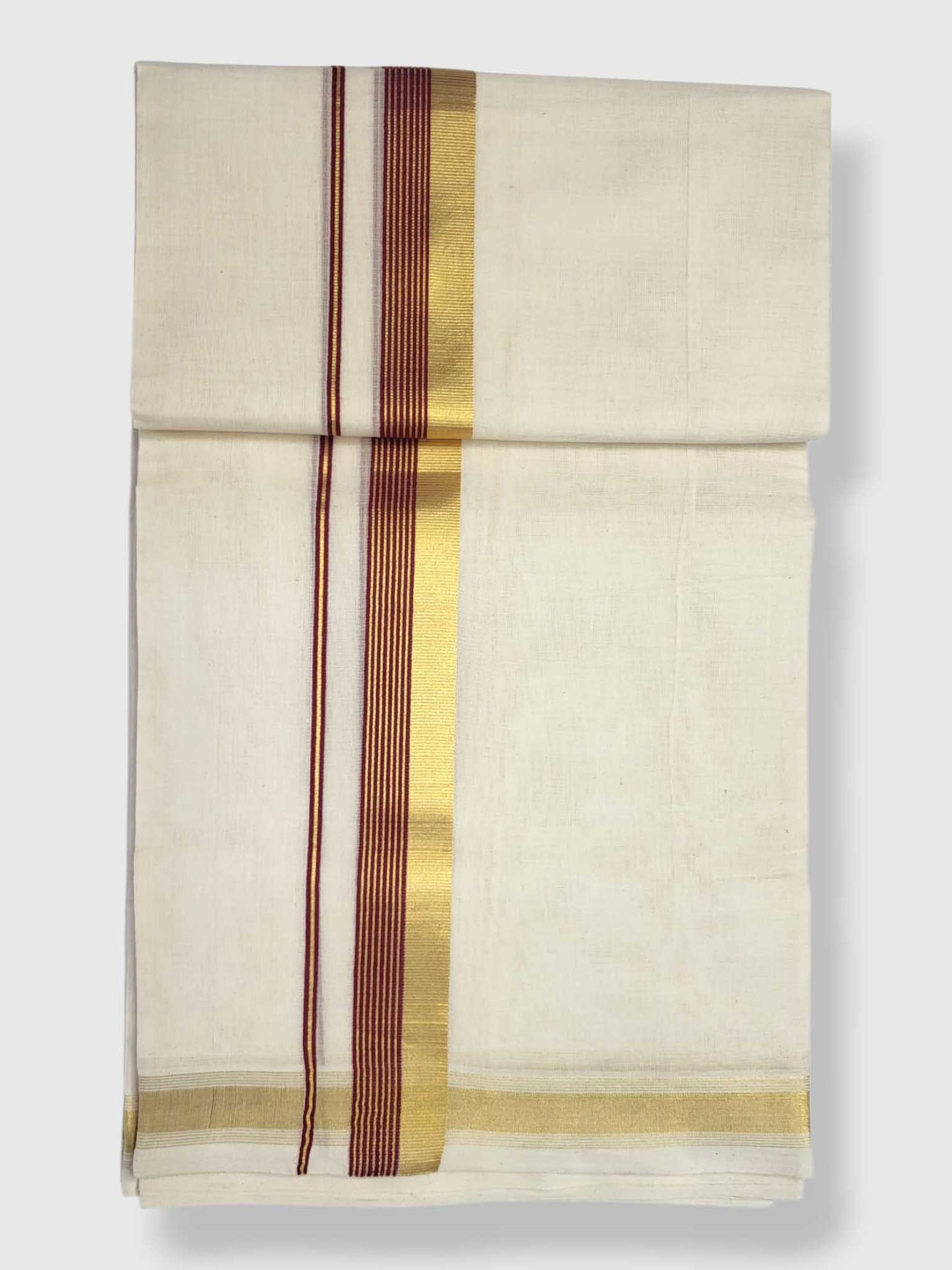 Original Balaramapuram Handloom Kasavu Mundu for Men