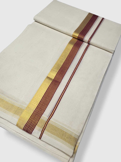 Original Balaramapuram Handloom Kasavu Mundu for Men