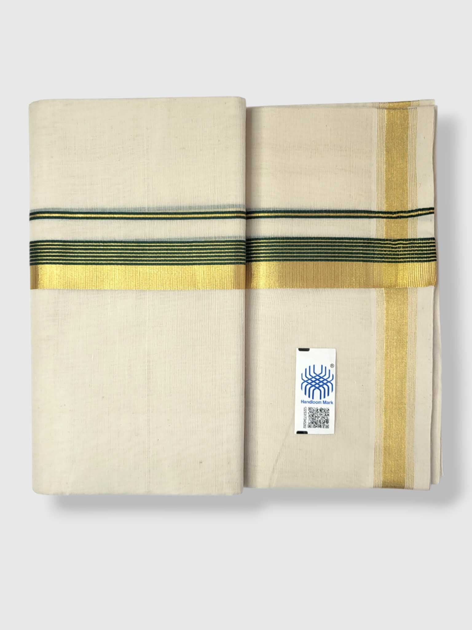Original Balaramapuram Handloom Kasavu Mundu for Men