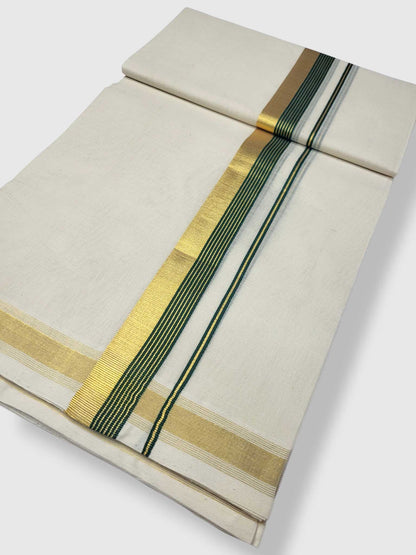 Original Balaramapuram Handloom Kasavu Mundu for Men