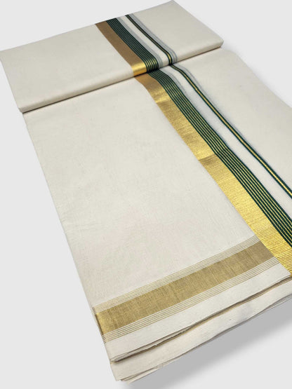 Original Balaramapuram Handloom Kasavu Mundu for Men