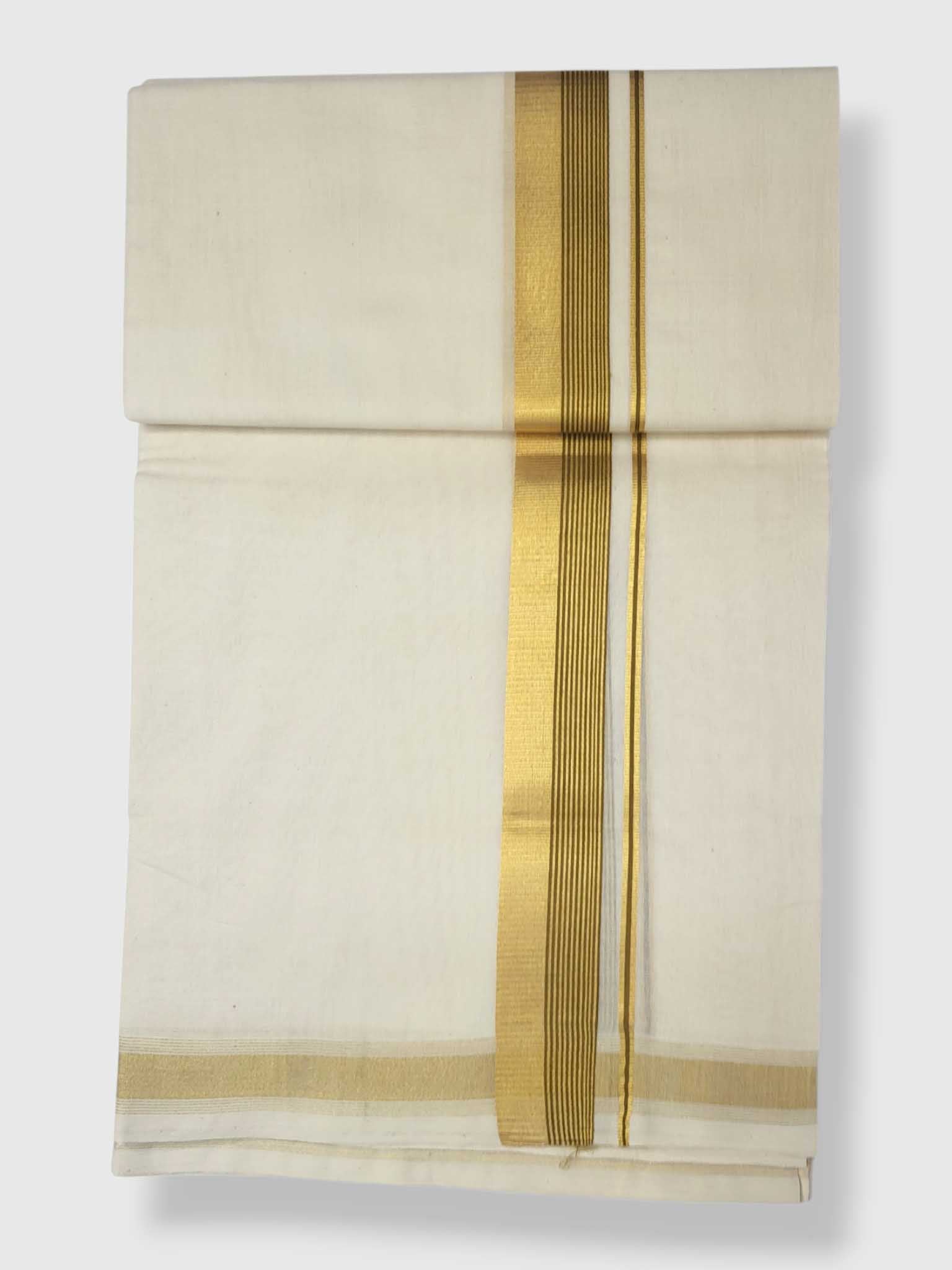 Original Balaramapuram Handloom Kasavu Mundu for Men