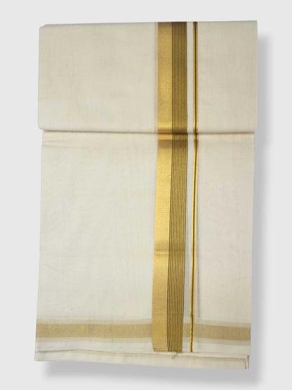 Original Balaramapuram Handloom Kasavu Mundu for Men