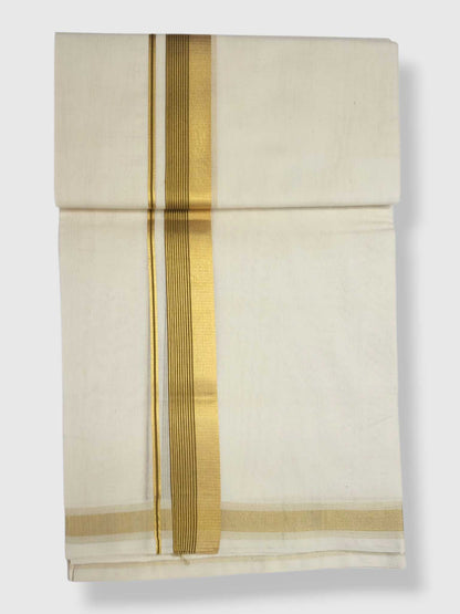 Original Balaramapuram Handloom Kasavu Mundu for Men