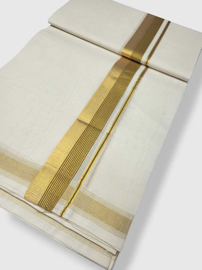 Original Balaramapuram Handloom Kasavu Mundu for Men