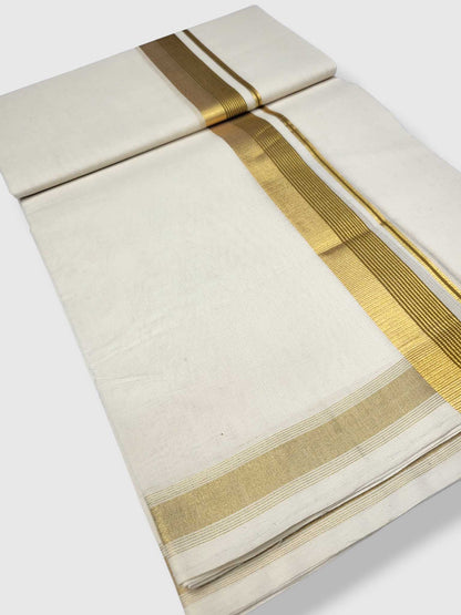Original Balaramapuram Handloom Kasavu Mundu for Men