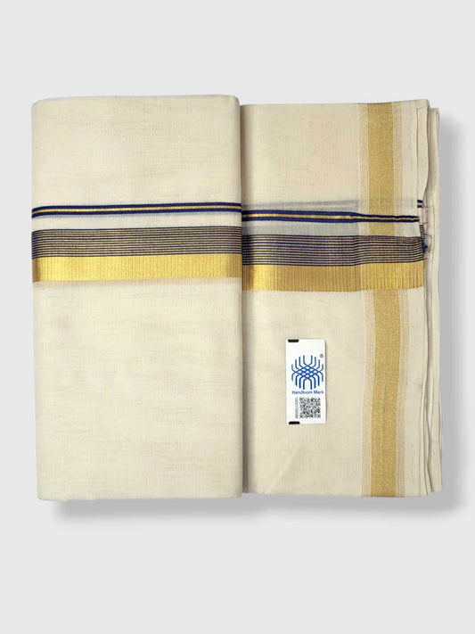 Original Balaramapuram Handloom Kasavu Mundu for Men