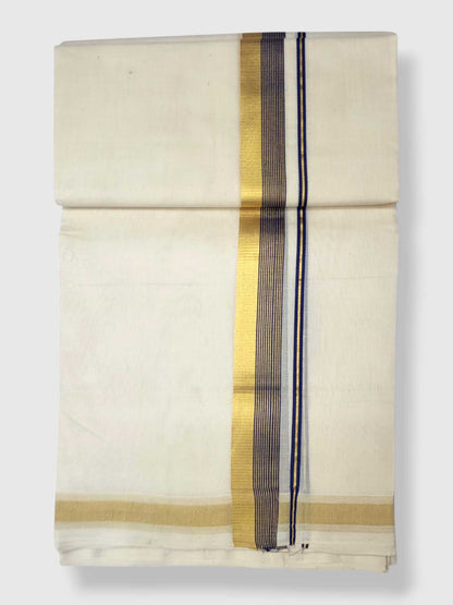 Original Balaramapuram Handloom Kasavu Mundu for Men