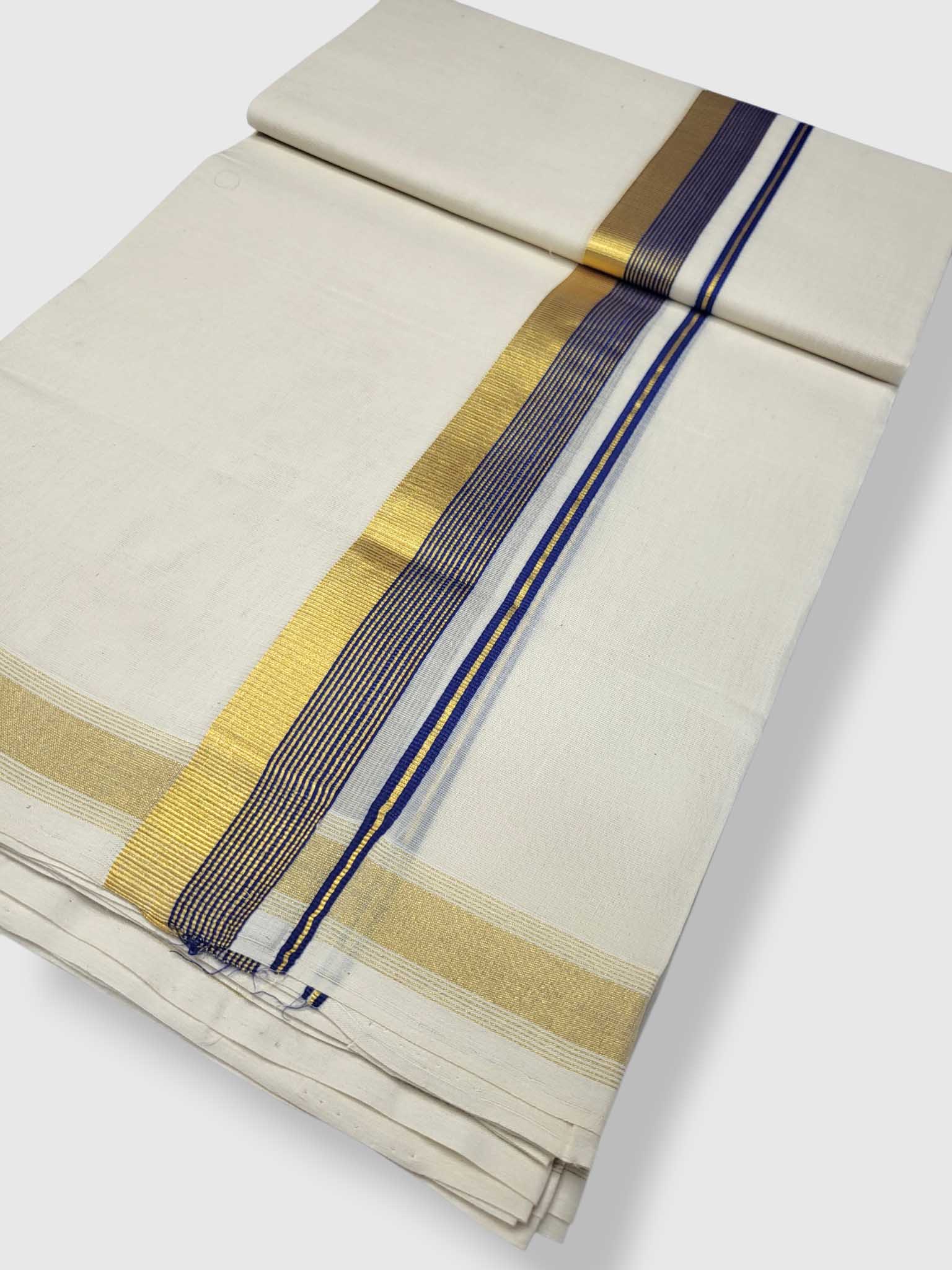 Original Balaramapuram Handloom Kasavu Mundu for Men