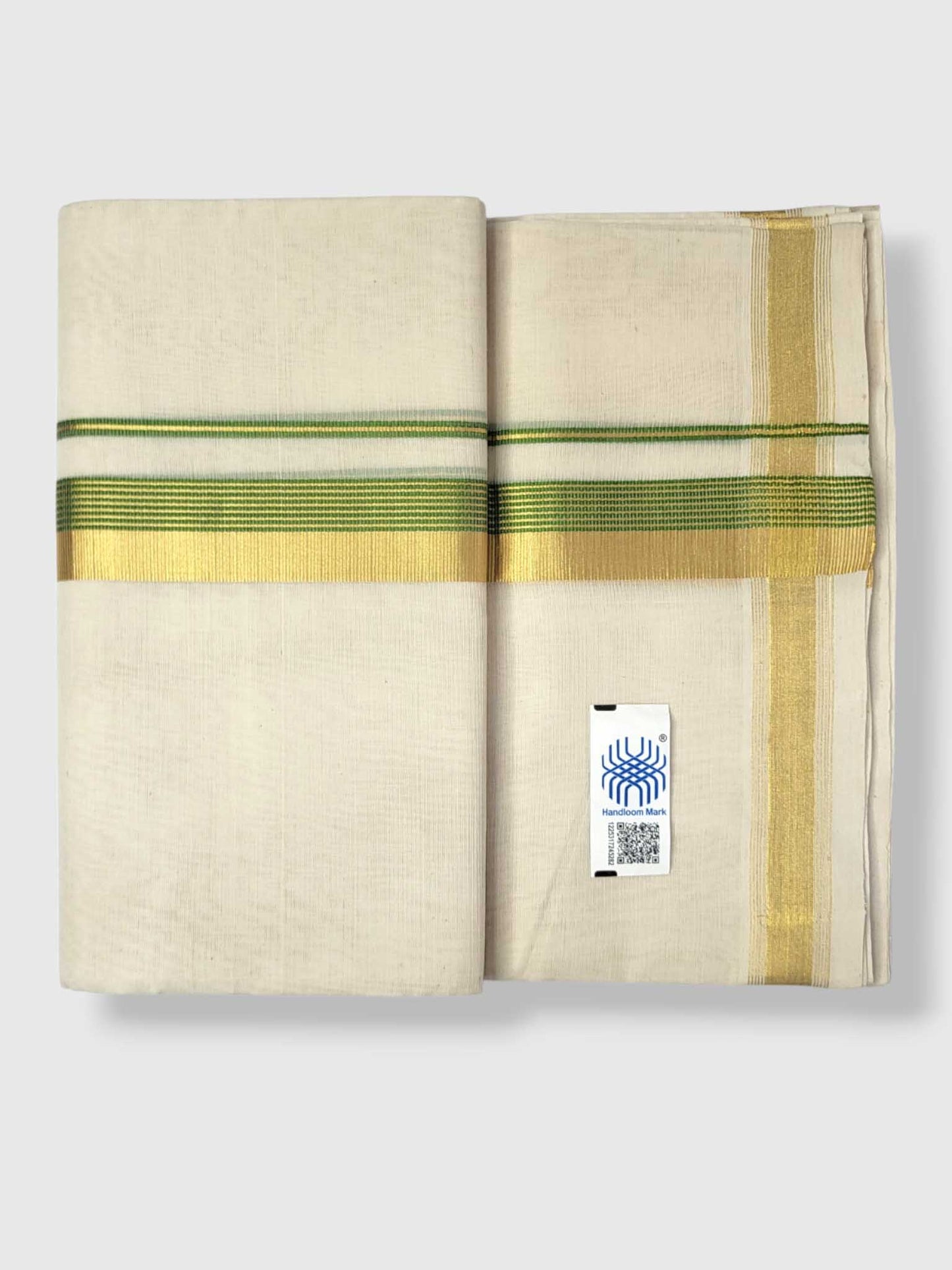 Original Balaramapuram Handloom Kasavu Mundu for Men