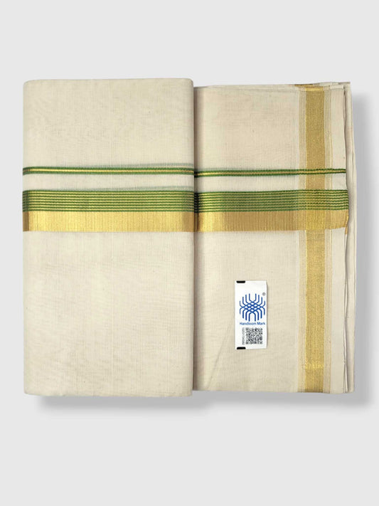 Original Balaramapuram Handloom Kasavu Mundu for Men