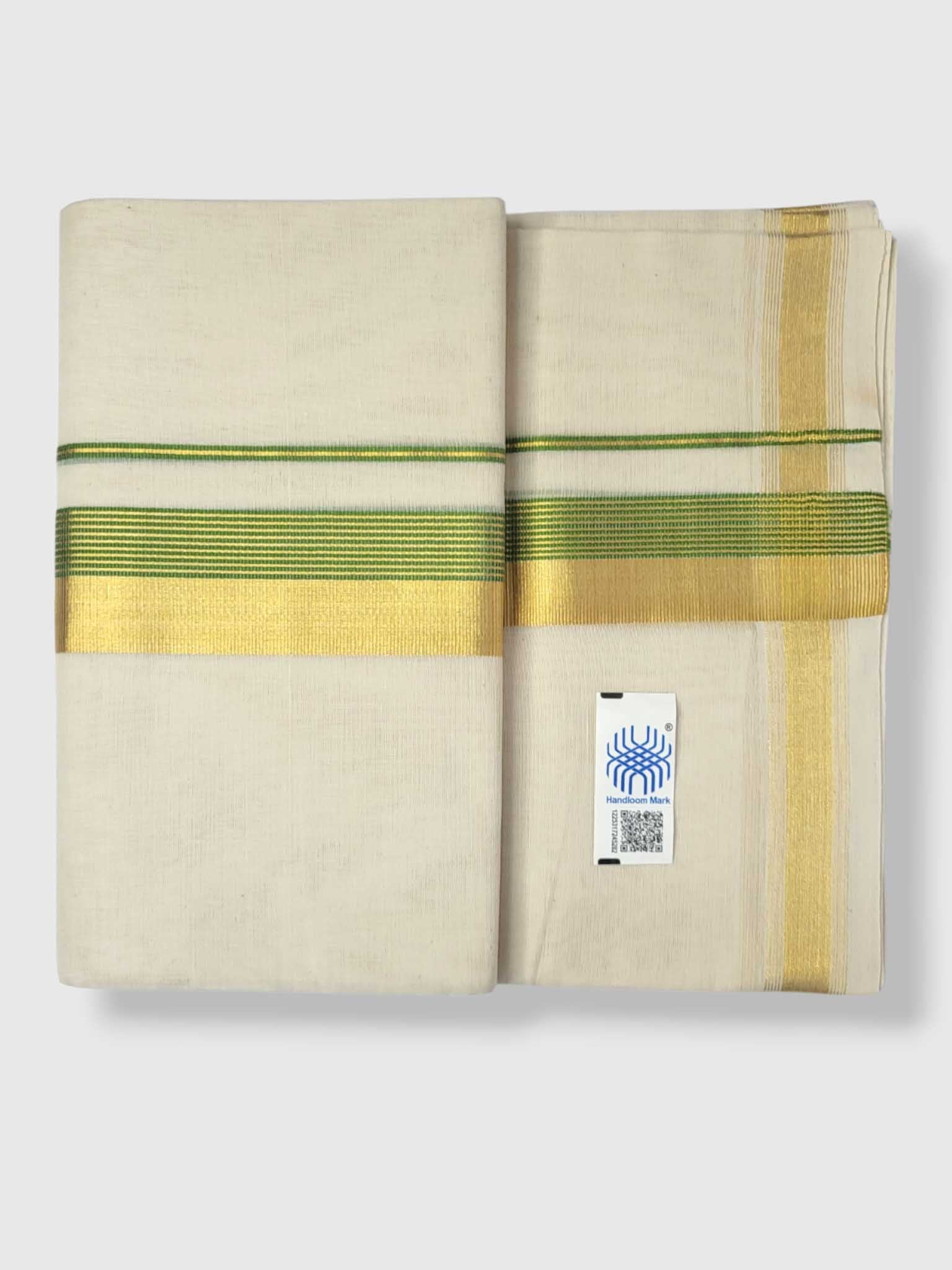 Original Balaramapuram Handloom Kasavu Mundu for Men