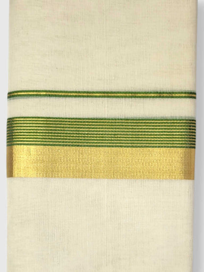 Original Balaramapuram Handloom Kasavu Mundu for Men