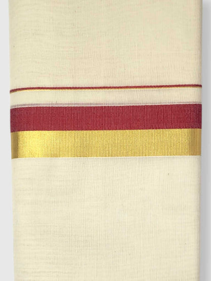 Original Balaramapuram Handloom Kasavu Mundu for Men