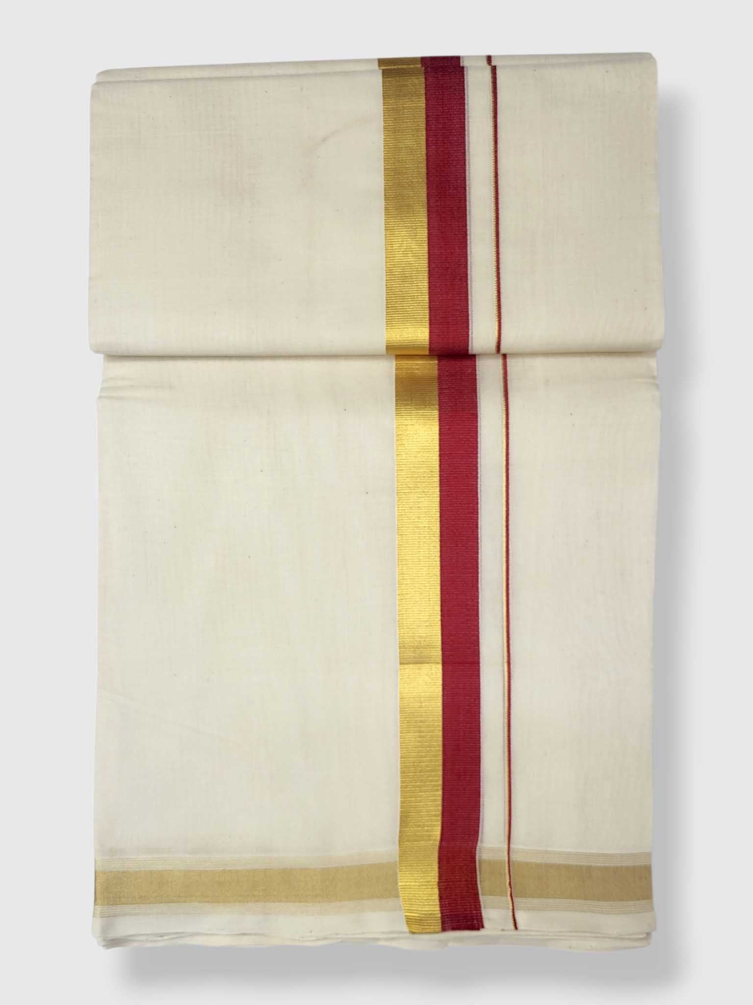 Original Balaramapuram Handloom Kasavu Mundu for Men