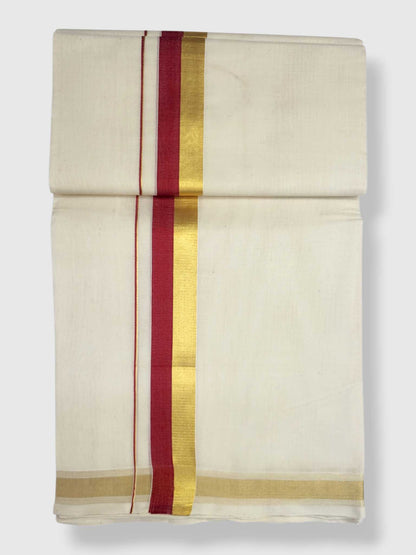 Original Balaramapuram Handloom Kasavu Mundu for Men
